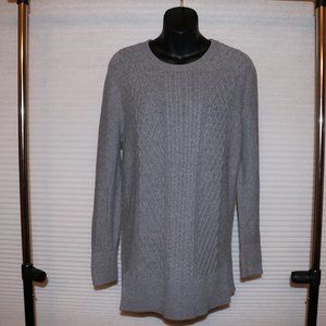Banana Republic Woman's Grey Cable Knit Sweater, Size Medium